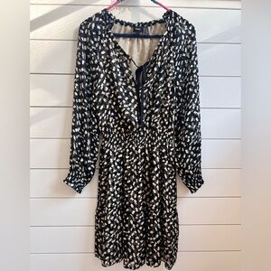 Theory Black and White Soft Airy Timeless Fall Dress